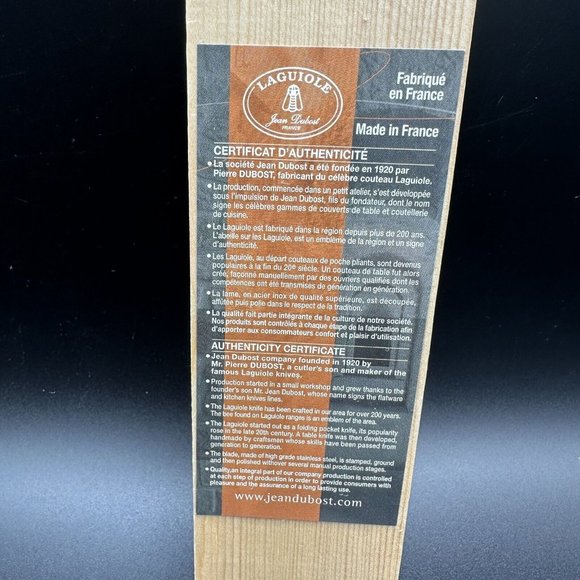 Laguiole Cheese Knife Stainless Khaki Brown Fork Tip French Authenticity Certif - Picture 7 of 9